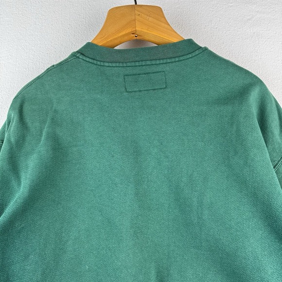 90s Vintage LL Bean X Russell Athletic Men's Large Green Henley Sweatshirt USA - Picture 7 of 14